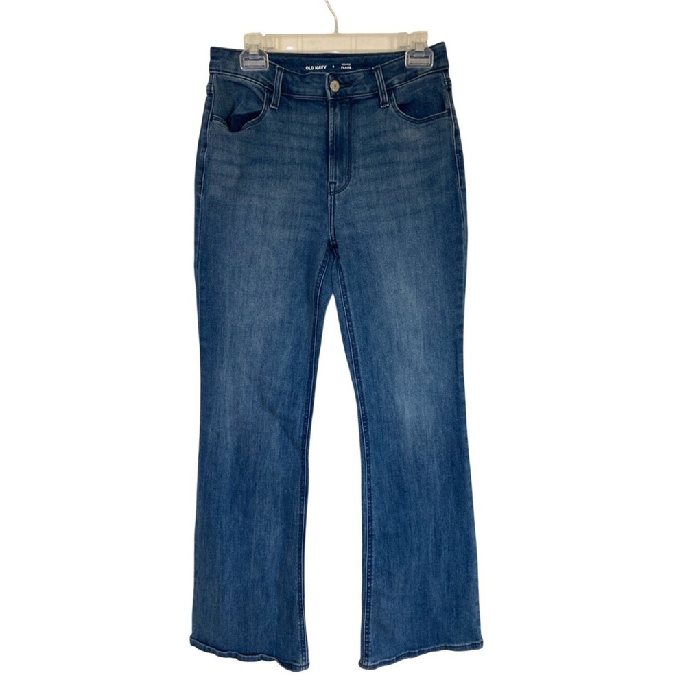 Old Navy Women's Medium Blue High Rise Flare‎ Jeans Size 6 Hippie Western Staple